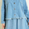 Fringed Detail Denim Two-Piece Set Light Blue – Bild 4