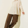 Single Pocket Drop Shoulder Shirt Beige - Image 2