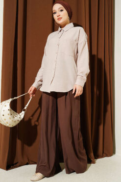 Alternative view of Single Pocket Linen Shirt Beige