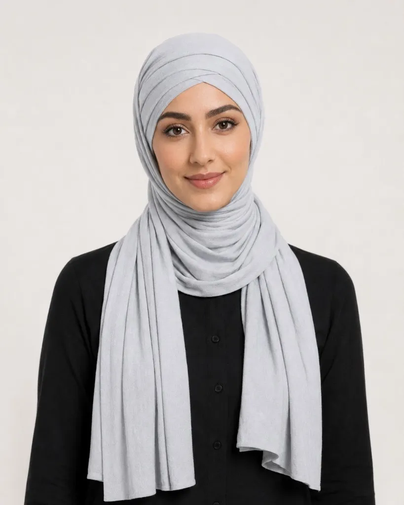 Wholesale Triple Band Viscose Hijab — soft viscose/cotton jersey with triple-band forehead detail