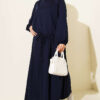 Tunic with Drawstring and Skirt Set Navy Blue – Image 2