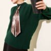 Long Knit Sweater with Extended Scarf Emerald