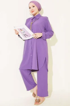 Alternative view of Two-Piece Set Purple