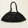 Long Handle Straw Bag Black – Image 2