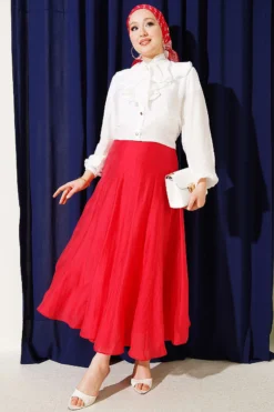 Alternative view of Short Tie-Neck Blouse with Ruffle Collar Ecru