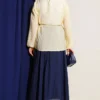 Short Tie-Neck Blouse with Ruffle Collar Yellow - Image 3