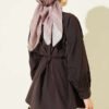 V-Neck Blouse with Lace Detail Dark Brown - Afbeelding 3