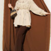 V-Neck Blouse with Lace Detail Beige - immagine 2