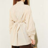 V-Neck Blouse with Lace Detail Beige - immagine 3