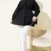 V-Neck Blouse with Lace Detail Black - Imagen 2