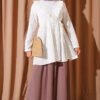 ⁦V-Neck Ruffled Detail Kimono White⁩ - الصورة ⁦2⁩