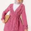 V-Neck Ruffled Detail Kimono Rose Dust