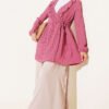 V-Neck Ruffled Detail Kimono Rose Dust - Image 2