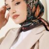 Vera Ethnic Patterned Scarf Dark Brown - Afbeelding 2
