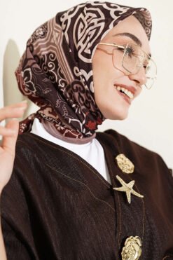 Alternative view of Vera Ethnic Patterned Scarf Mink