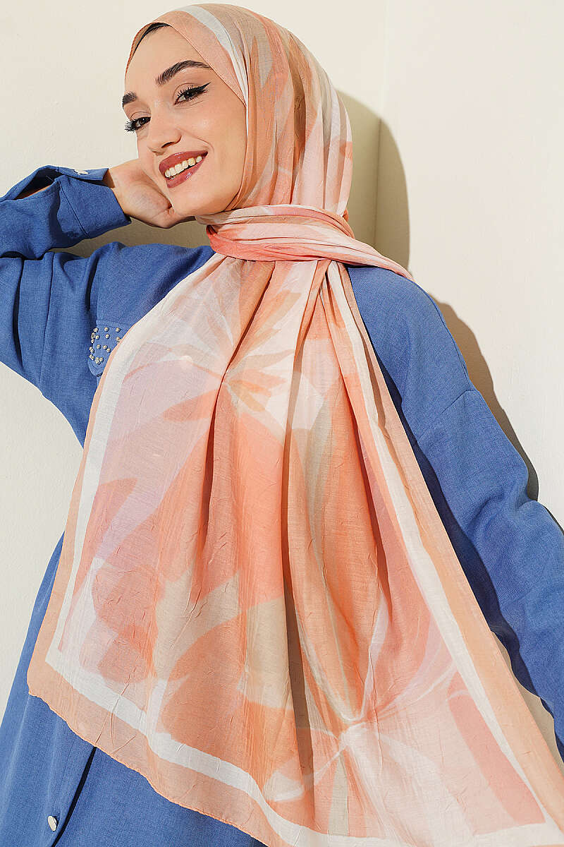 Vera Series Bamboo Crinkle Shawl Latte