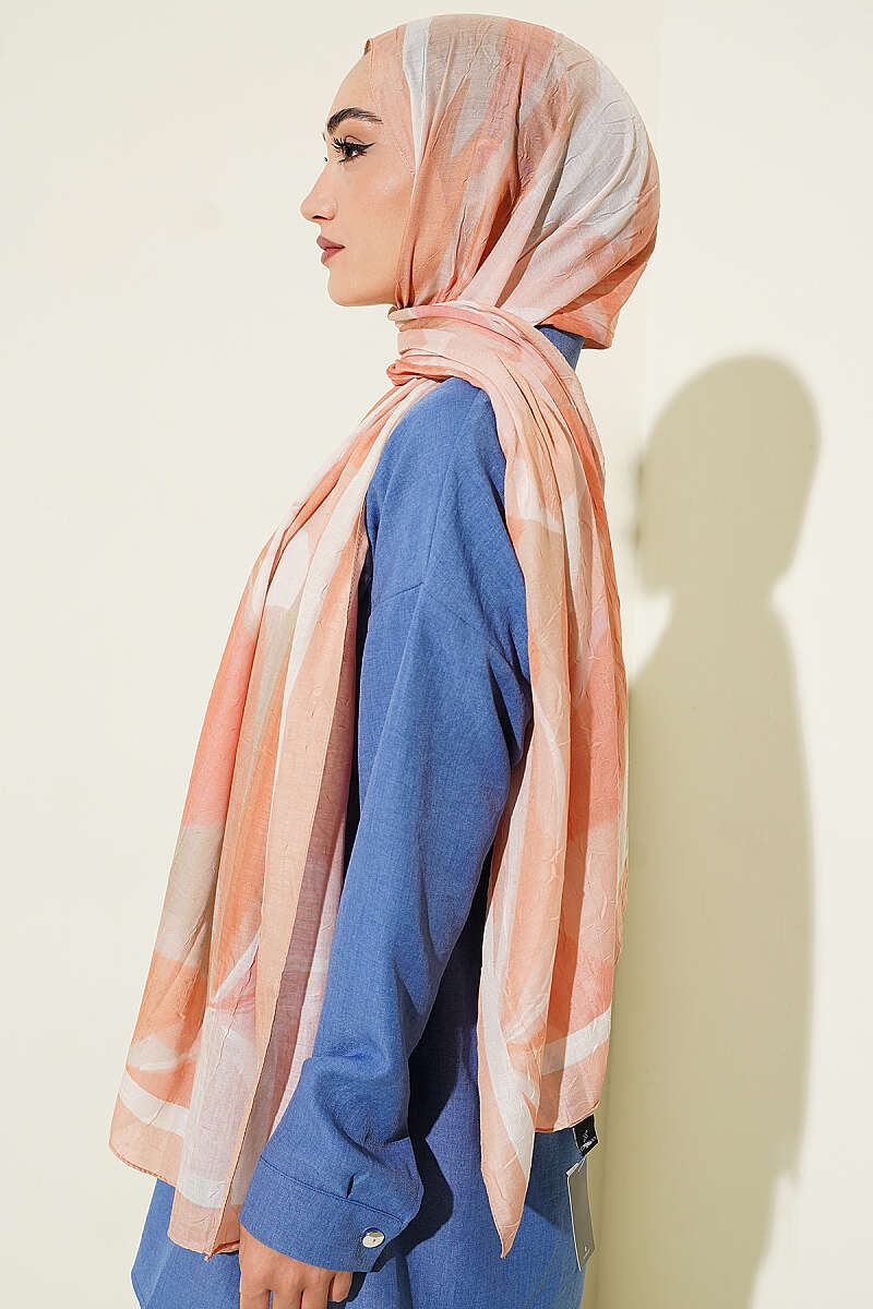 Vera Series Bamboo Crinkle Shawl Latte - Imagen 3