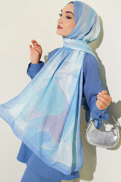 Alternative view of Vera Series Bamboo Crinkle Shawl Blue