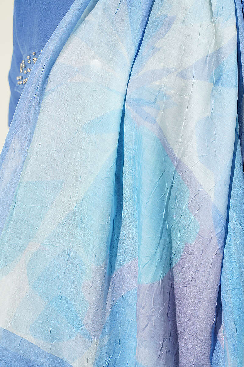 Vera Series Bamboo Crinkle Shawl Blue - immagine 4