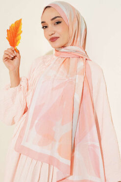 Alternative view of Vera Series Bamboo Crinkle Shawl Salmon