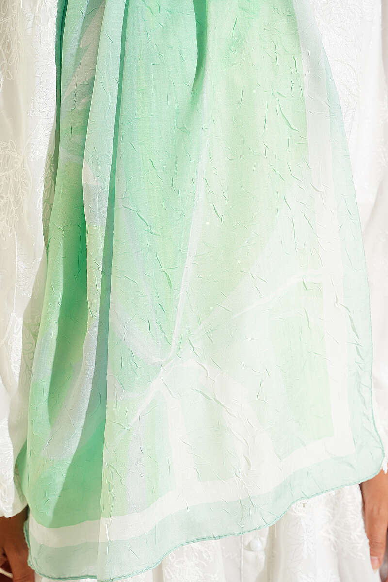 Vera Series Bamboo Crinkle Shawl Aqua Green - immagine 4