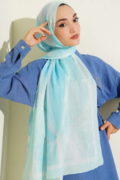 Alternative view of Vera Series Bamboo Crinkle Shawl Turquoise