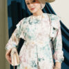 Ruffled Patterned Tie-String Dress Beige – Bild 2