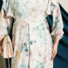 Ruffled Patterned Tie-String Dress Beige – Bild 4