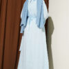 Dress with Ruffle Details and Belt Baby Blue – Bild 3