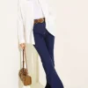 High Waist Flared Pants Navy Blue - Afbeelding 2