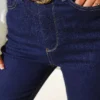 High Waist Flared Pants Navy Blue - Afbeelding 4