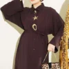 Star Accessory Long Tunic Two-Piece Set Brown - immagine 2