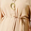 Star Accessory Long Tunic Two-Piece Set Beige – Image 4