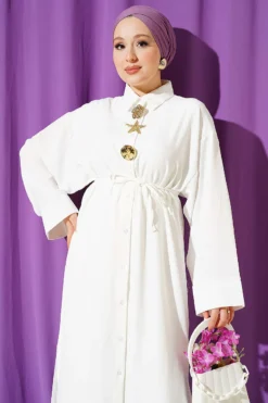 Vue alternative de Star Accessory Long Tunic Two-Piece Set Ecru