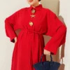 Star Accessory Long Tunic Two-Piece Set Red – Bild 2