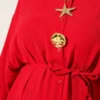 Star Accessory Long Tunic Two-Piece Set Red – Bild 4