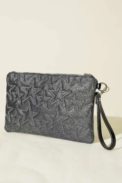 Star Stitch Zip-Up Bag Charcoal