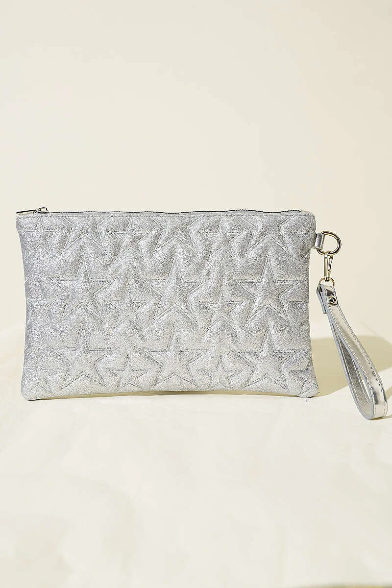 Star Stitch Zip-Up Bag Silver - Image 2