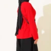 Side Slit Tunic with Ties Red – Bild 3