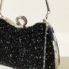 ⁦Rhinestone-Embellished Evening Clutch Bag Black⁩ - الصورة ⁦3⁩