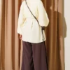 Gathered Neckline Tie Belted Shirt Yellow – Bild 3