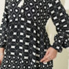 Button-Up Dress with Neck Tie Black - Image 4