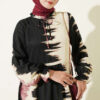 Patterned Dress with Neck Tie Rose Dust - Image 2