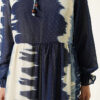 Patterned Dress with Neck Tie Navy Blue - immagine 4