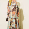 Patterned Dress with Trimmed Neckline Mint - Image 3
