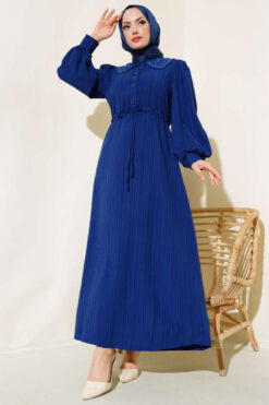 Alternative view of Collared Lace Button Dress Navy Blue