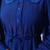 Collared Lace Button Dress Navy Blue – Image 4