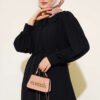 ⁦Collared Lace Button Dress Black⁩ - الصورة ⁦2⁩
