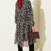 Ruffled Collar Detail Chiffon Tunic Burgundy - الصورة 3