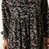 Ruffled Collar Detail Chiffon Tunic Burgundy - الصورة 4